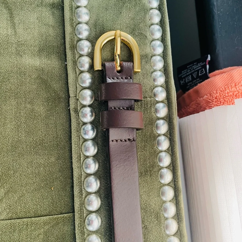 J. Crew Dark Brown Belt with Gold Buckle - Picture 11 of 16